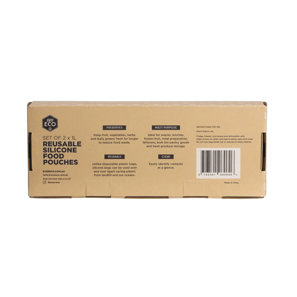 Reusable Silicone Food Pouches 1L 2pk