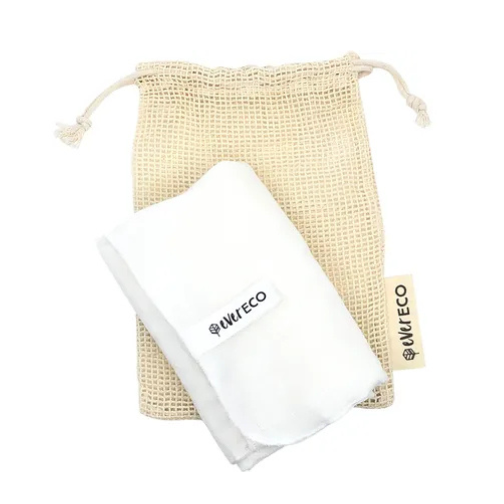 Muslin Facial Cloths with Cotton Wash Bag 2pk