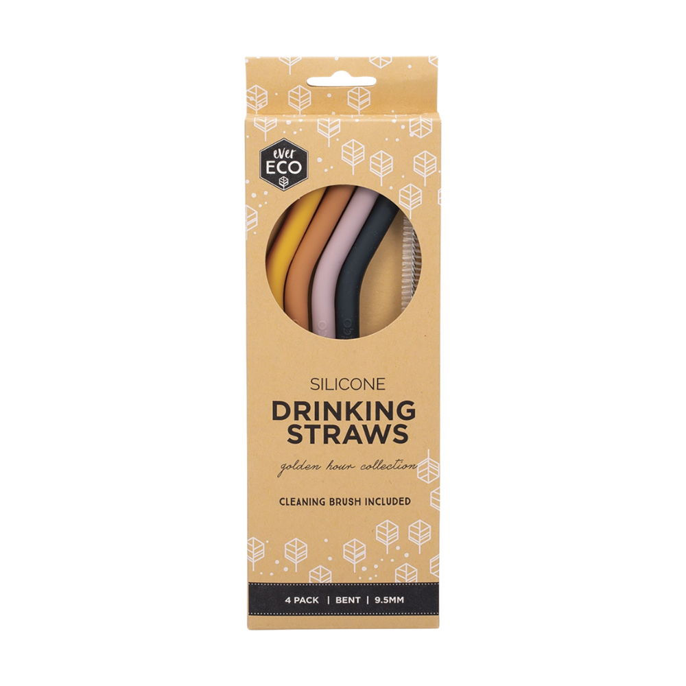 Silicone Drinking Straws Golden Hour 4Pk