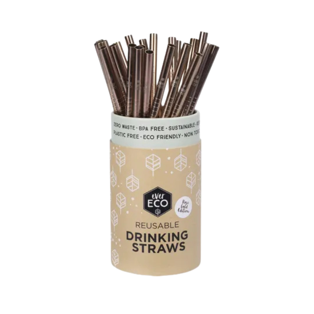 Rose Gold Reusable Drinking Straws